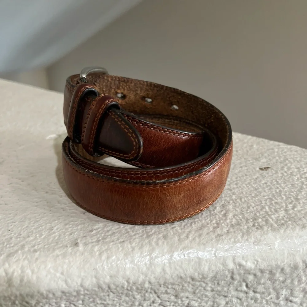 Fossil brown distressed Leather Belt Mens Medium l Work Rugged Utility IGrunge